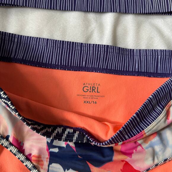 Girls Floral Multicolored 2Piece Athleta Girl Swimsuit - Picture 2 of 3